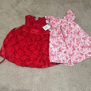 Bundle baby Girl dresses 18-24 months Red Roses and Pink/RedWhite Janie and Jack